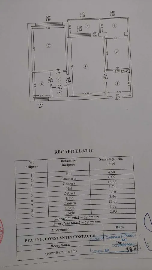 Apartament de vanzare cu 2 camere mobilat 52 mp Podul Ros 103.000 euro - foto 7