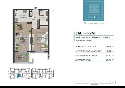 Vanzare apartament 2 camere in bloc nou, zona Bulevardul Bucuresti - foto 1