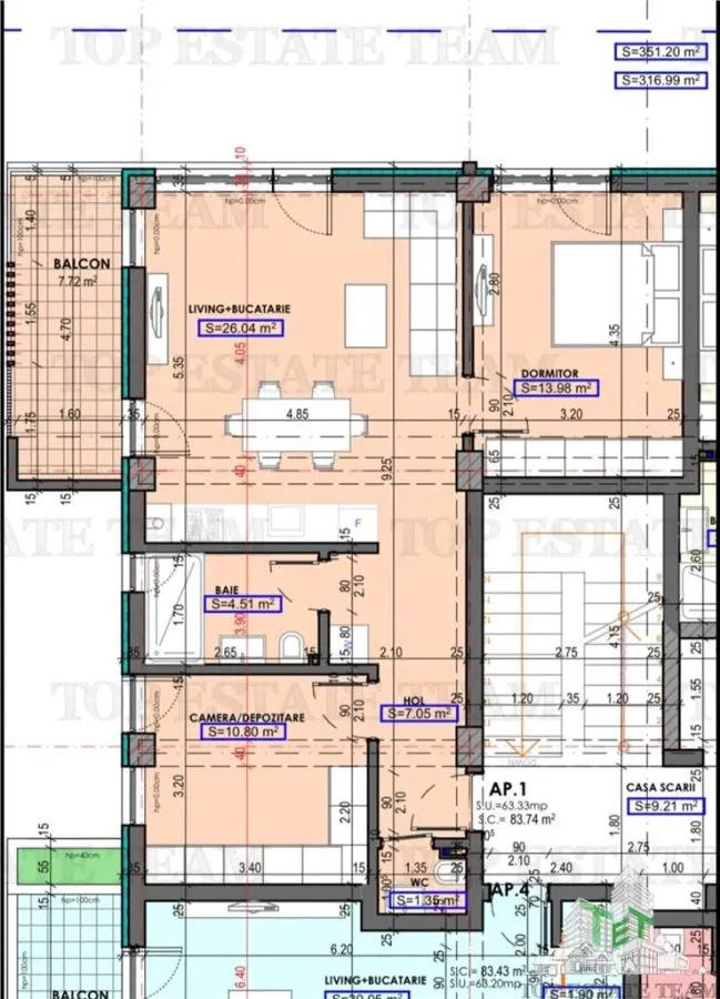 Apartament 3 camere in proiect nou - Bratianu Constanta - foto 2