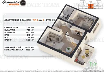 2 Camere Soseaua Alexandriei, Bucuresti, Apartament Spatios - foto 12
