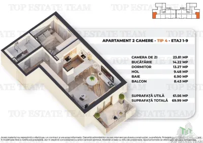 Apartament 2 camere intr-un bloc nou, modern, 62mp utili + balcon,  la 15 minute de Palatul Parlamentului. - foto 6