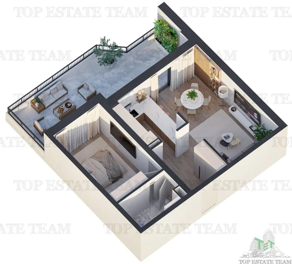 Apartament 2 camere cu terasa 27mp bloc nou Rahova-sector 5 - foto 1