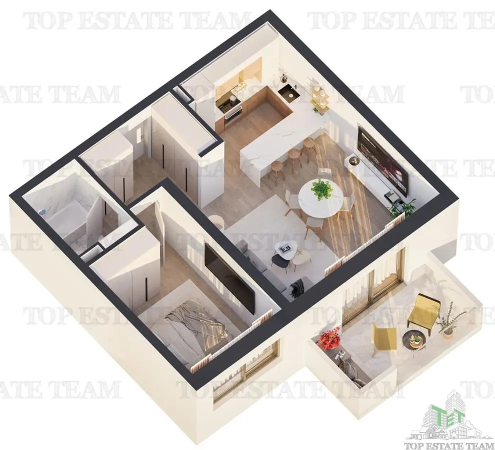 Apartament 2 camere  bloc nou zona Antiaeriana - foto 4