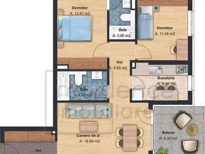 Apartament modern 3 camere, Buna Ziua, zona LIDL+Parcare - foto 8