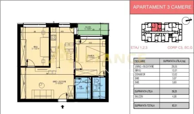 Leordeni Primarie 3 camere Bloc Boutique cu lift - foto 4