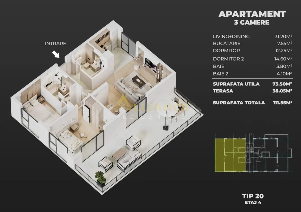 Ame Residence Exclusivitate  Proiect nou ap 2 si 3 camere - foto 12