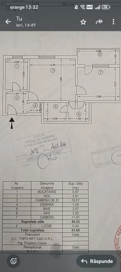 Apartament 2 camere, 52mp, fără risc, ET. 1, PALAS MALL - foto 8