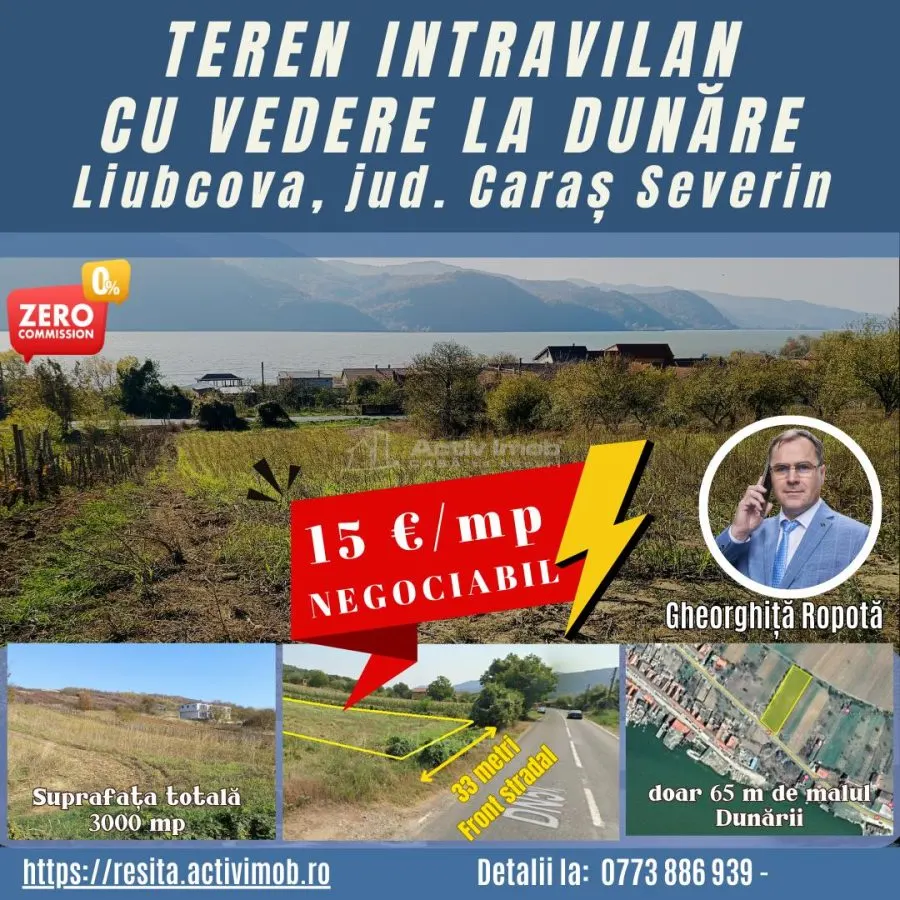 Teren Intravilan langa Dunare!  Disponibil la 15 Euro/mp - foto 1