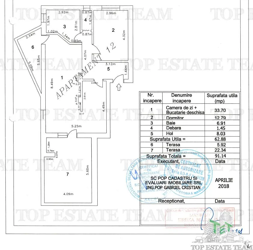 Apartament 2 camere | 91 mp totali | 2 TERASE (22 + 6 mp) | Loc parcare - foto 6