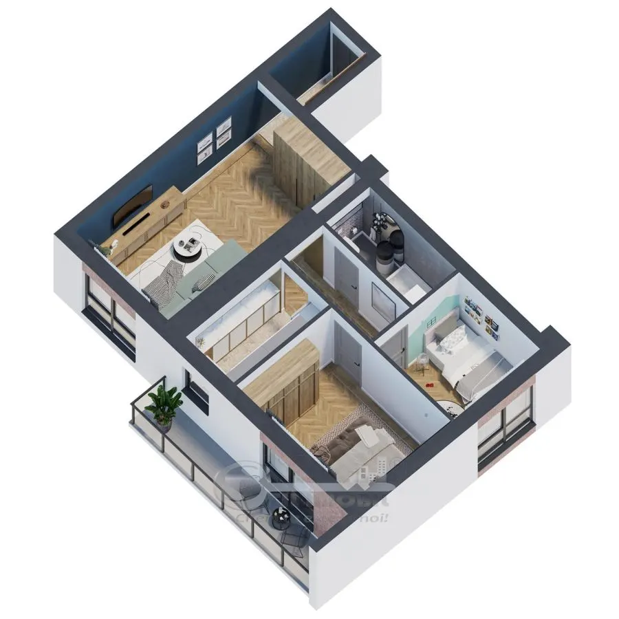 Apartament 3 camere â€“ 62 mp  COMISION 0% - foto 1