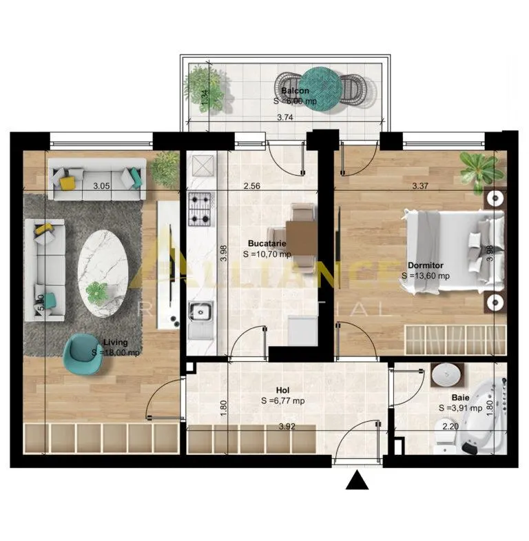 { Miraslau } 10 minute de metrou { Apartament 2 camere } - foto 3