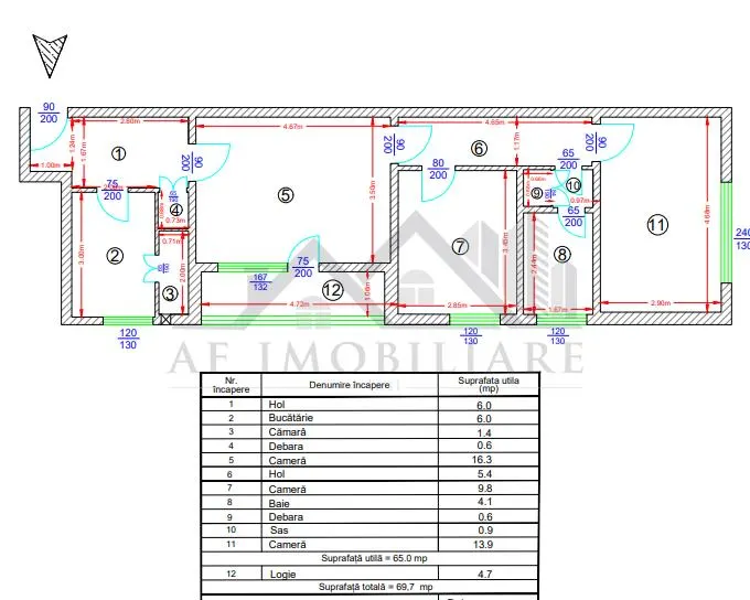 Model ideal - 70mp - Apartament 3 camere in Podu Ros - foto 3