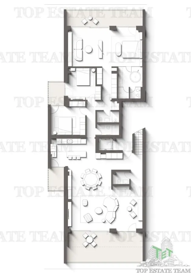 Penthouse spectaculos cu vedere frontala la mare si padure  4 camere | terasa privata 163 mp | lux exclusivist, Olimp, Constanta - foto 3