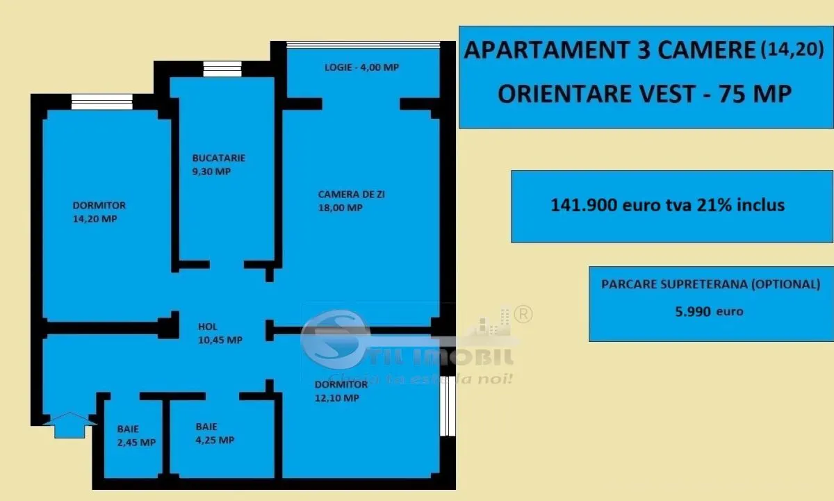 Apartament 3 camere nou de vanzare in Iasi Valea Lupului, decomandat - foto 18
