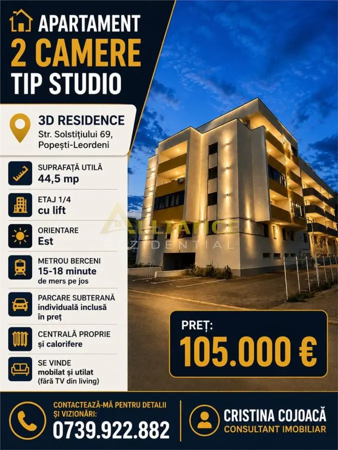 Apartament 2 camere Mobilat si Utilat + Parcare subterana inclusa - foto 1