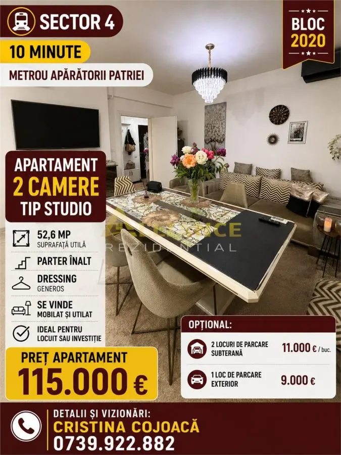 Sector 4 Metrou Aparatorii Patriei Apartament 2 Camere Mobilat si Utilat - foto 1