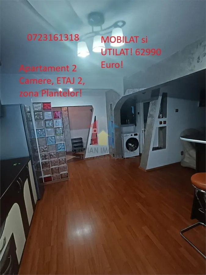 Mobilat si Utilat! Ap 2 Camere, Etaj 2, zona Plantelor - foto 1