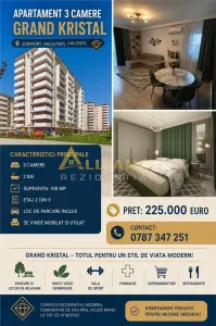 Â APARTAMENT 3 CAMERE | GRAND KRISTAL | 108 MP | PARCARE INCLUSAÂ  - Bucuresti