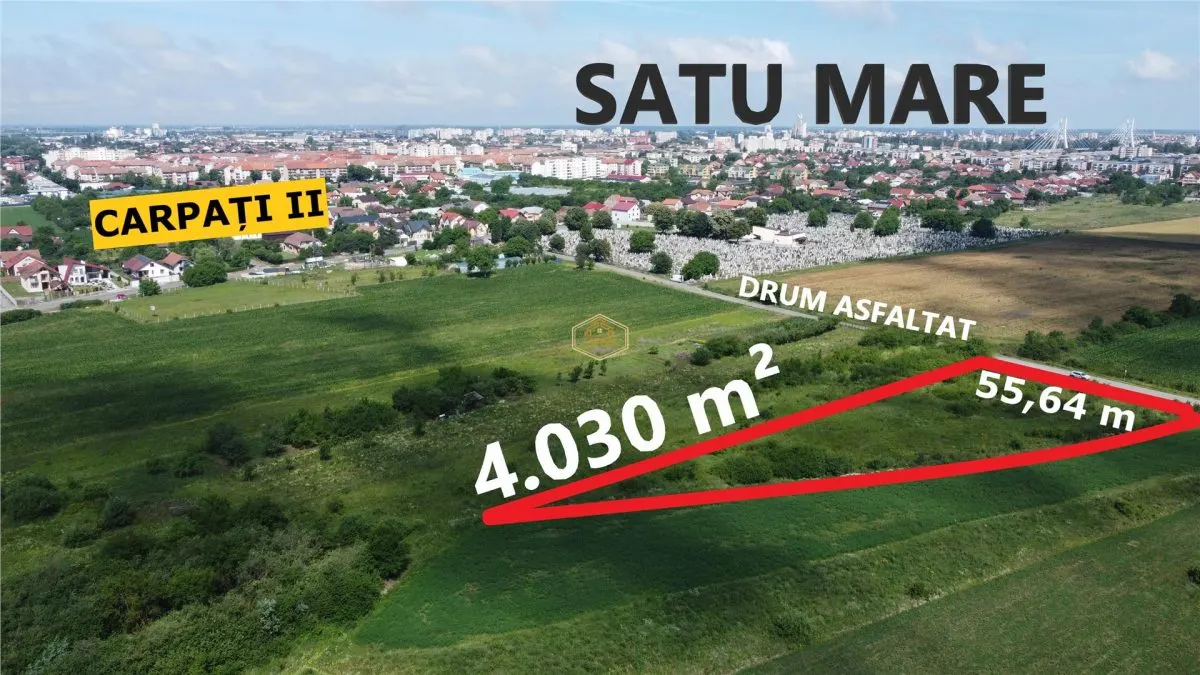 Investitie | Teren 4.030 mÂ² in Satu Mare | Amatiului - Drum asfaltat - foto 1