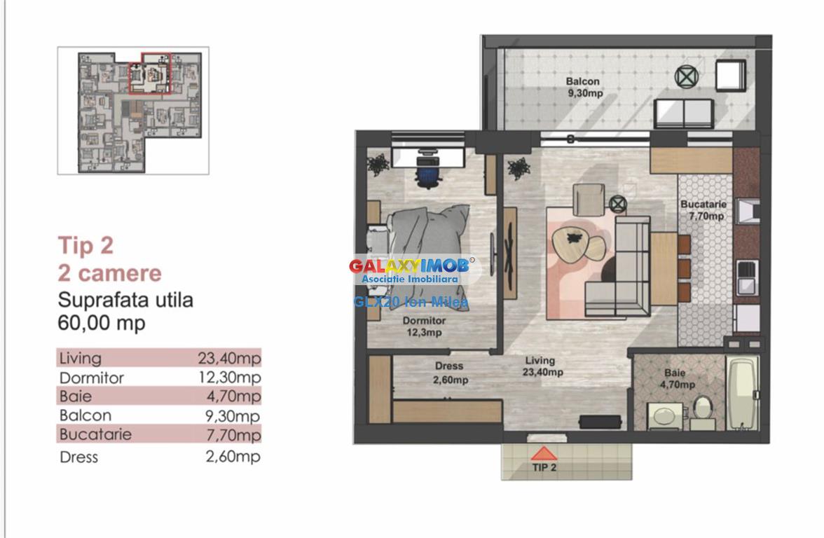 Vanzare apartament 2 camere  bloc nou, metrou 60 mp! - foto 11
