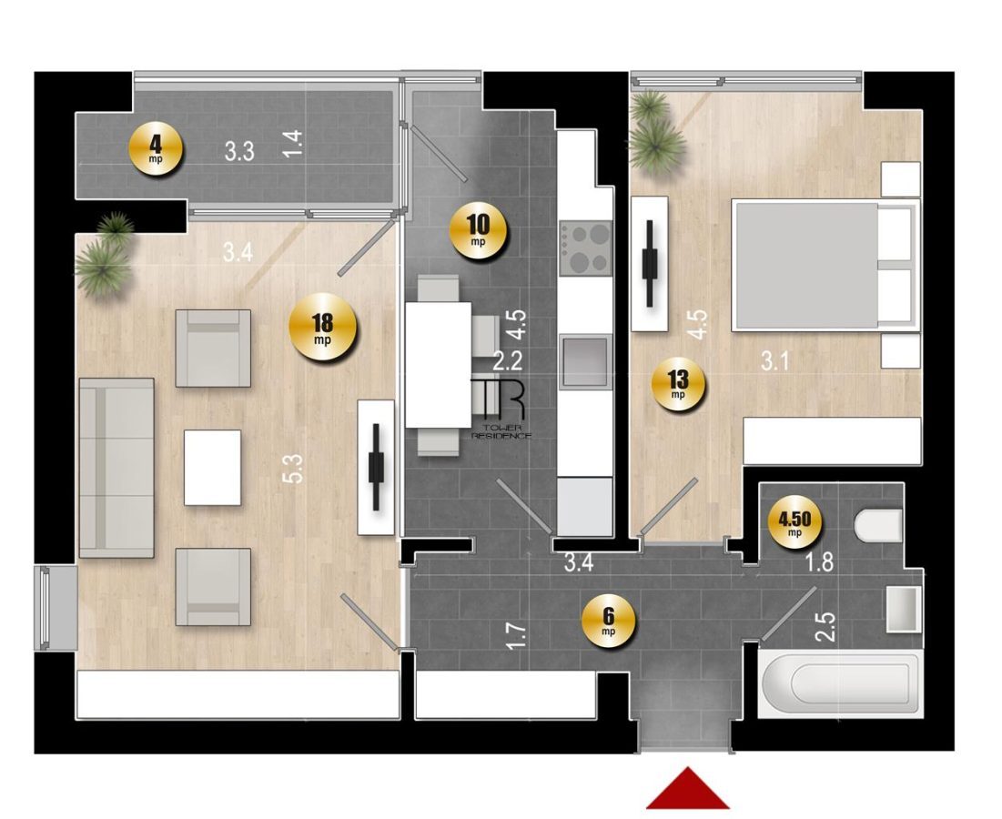 Apartament 2 Camere Incalzire in Pardoseala Ansamblu Nou Rahova - foto 3