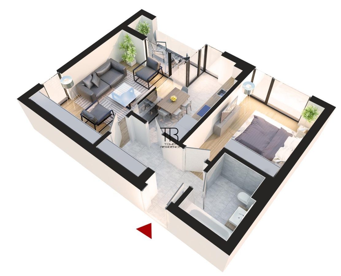 Apartament 2 Camere Incalzire in Pardoseala Ansamblu Nou Rahova - foto 4