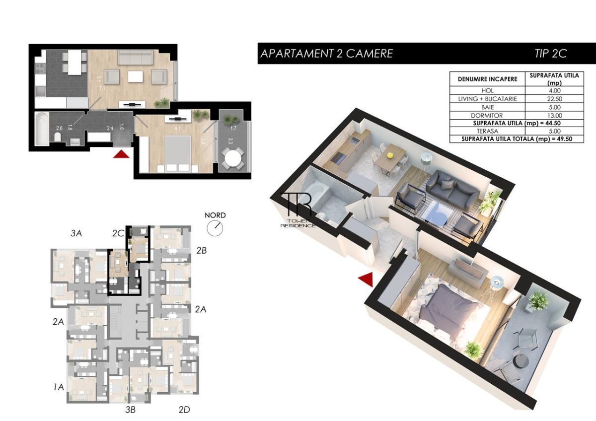 Apartament 2 Camere Incalzire in Pardoseala Ansamblu Nou Rahova - foto 3