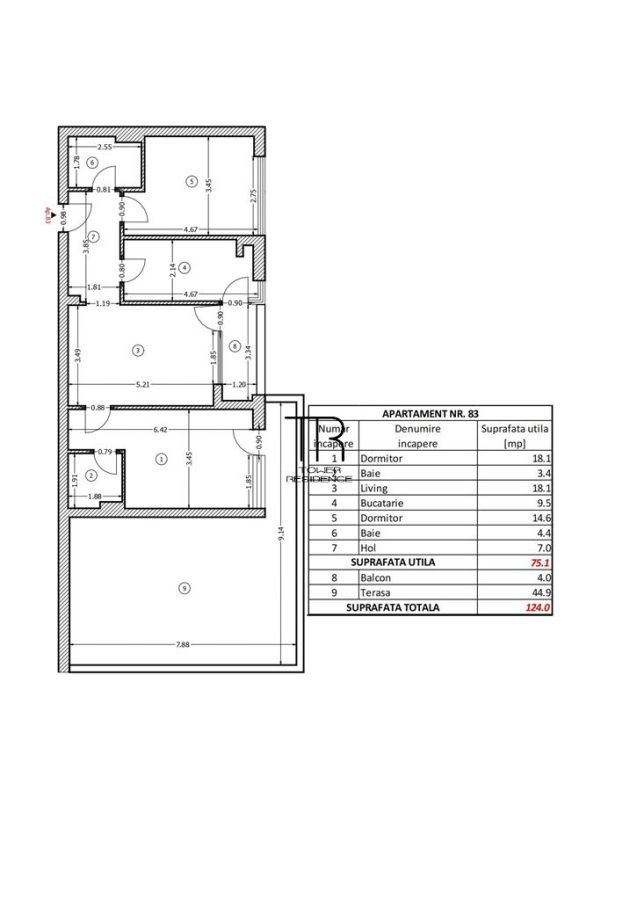 Apartament 3 Camere TIP Penthouse cu Terasa de 45mp Rahova - foto 4
