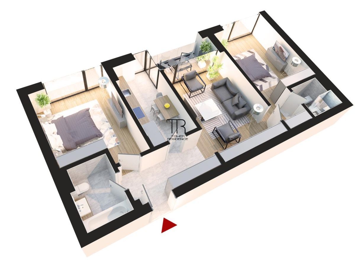 Apartament 3 Camere TIP Penthouse cu Terasa de 45mp Rahova - foto 5