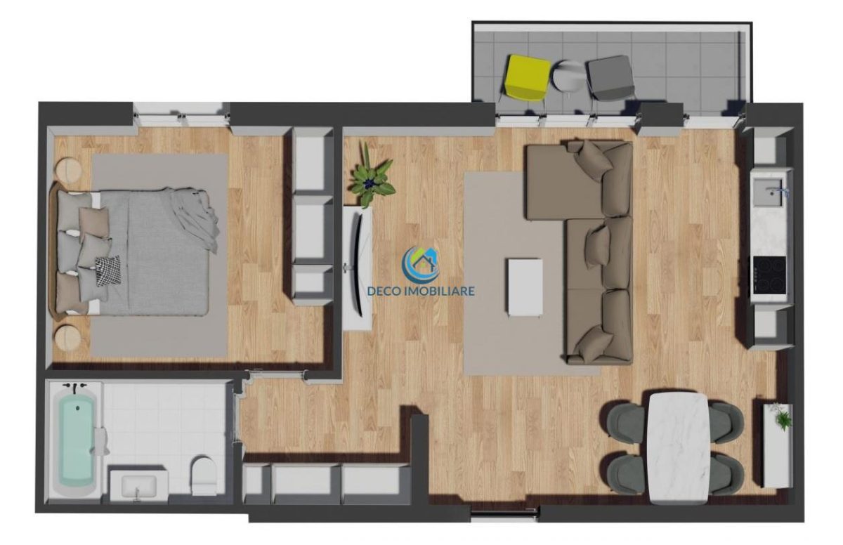 Apartament 2 camere 57 mp si balcon 5 mp, CF,  zona Vivo - foto 6