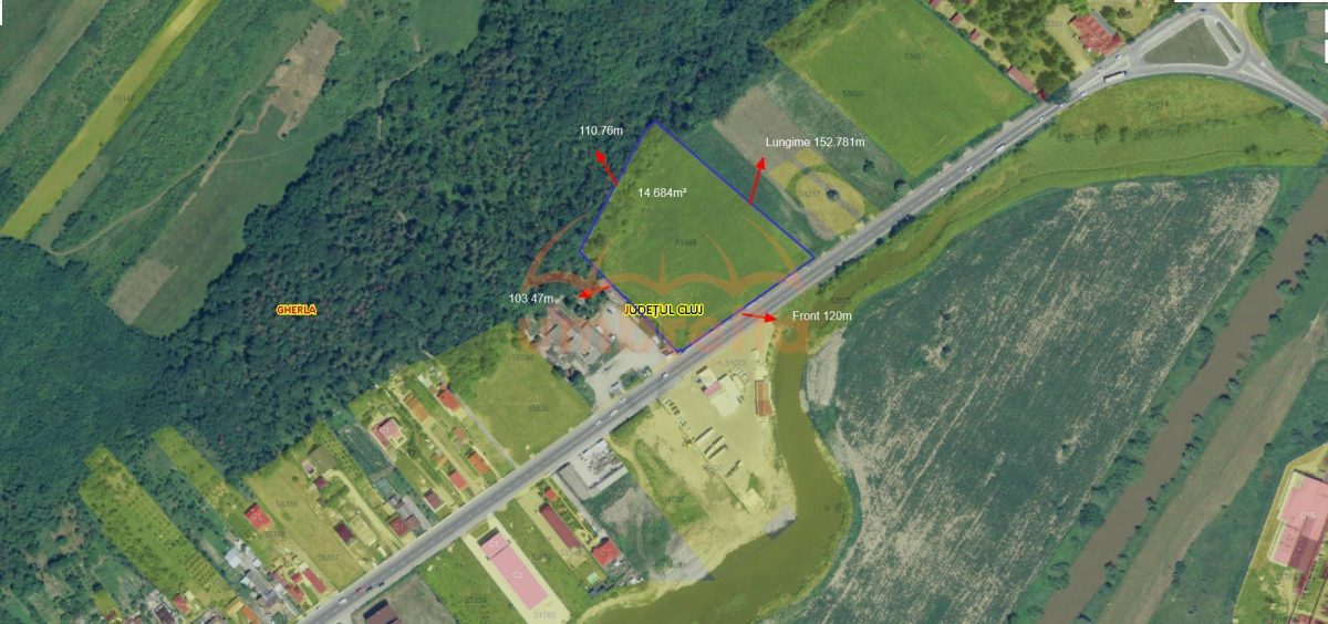 Teren de vanzare  in Gherla, Strada Clujului, parcele de 700mÂ²/120â‚¬ mÂ² - 