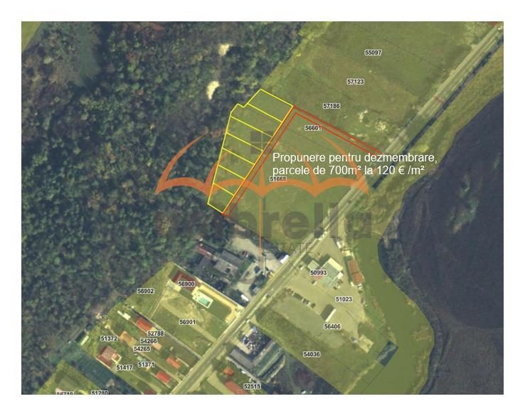 Teren de vanzare  in Gherla, Strada Clujului, parcele de 700mÂ²/120â‚¬ mÂ² - foto 2