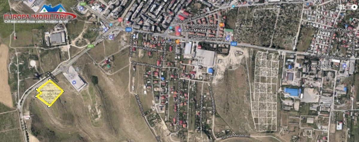 Teren intravilan zona Peco cu deschidere la DN22 - 