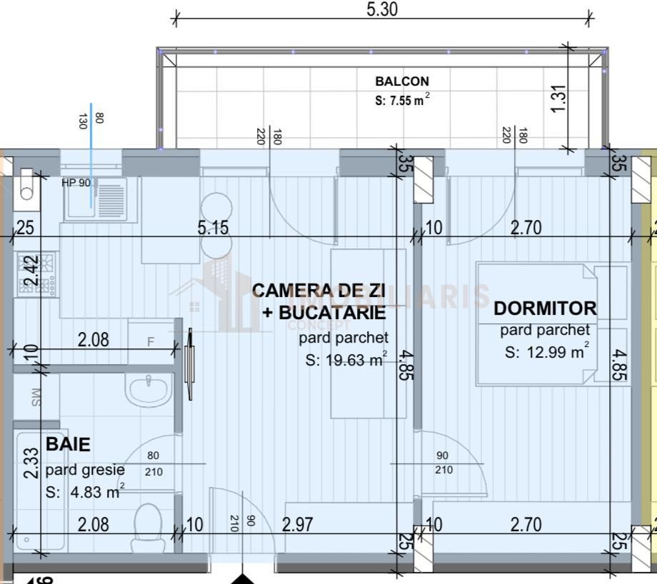 Apartament 2 camere finisat, in zona Marul de Aur, cartier rezidential - foto 11