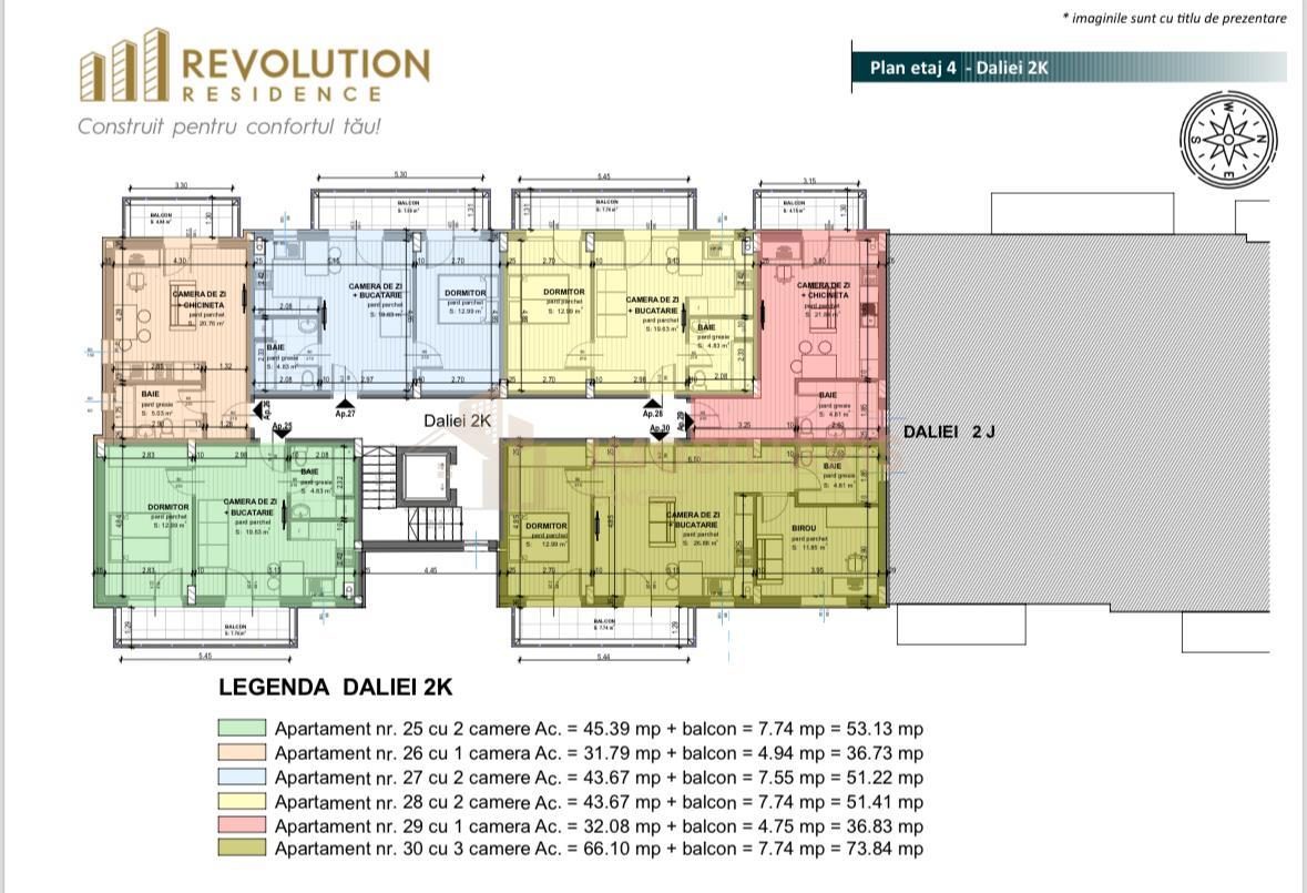 Apartament 2 camere finisat, in zona Marul de Aur, cartier rezidential - foto 12