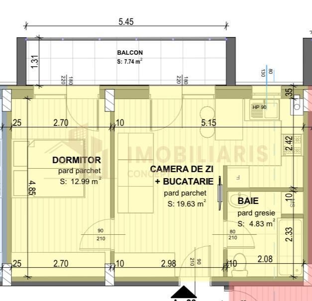 Apartament 2 camere finisat, in zona Marul de Aur, cartier rezidential - foto 13