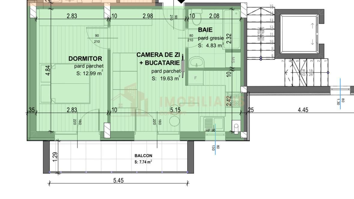 Apartament 2 camere finisat, in zona Marul de Aur, cartier rezidential - foto 14