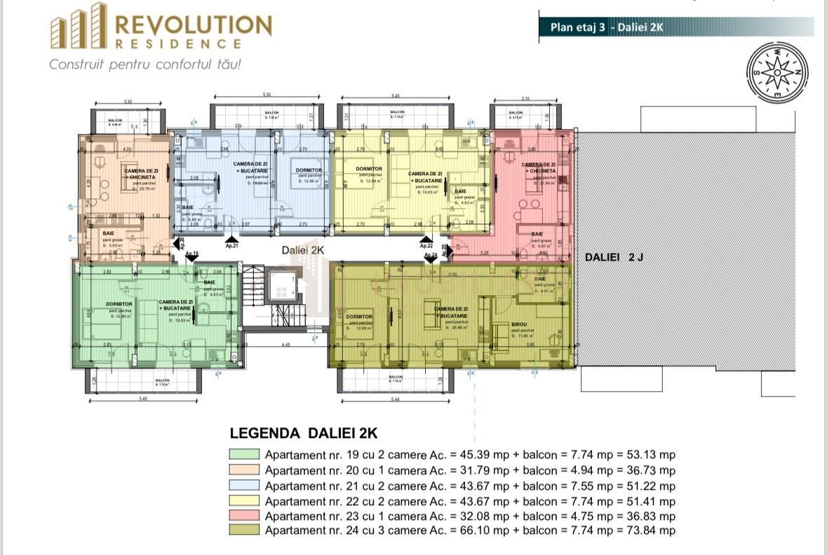 Apartament 2 camere finisat, in zona Marul de Aur, cartier rezidential - foto 8